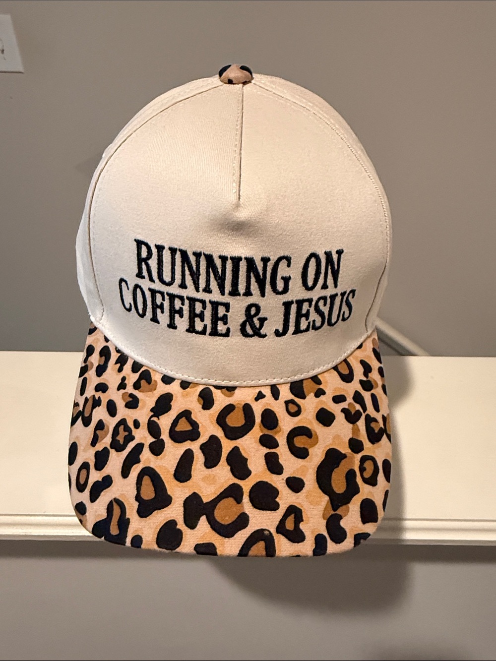 Running On Coffee & Jesus Leopard cap